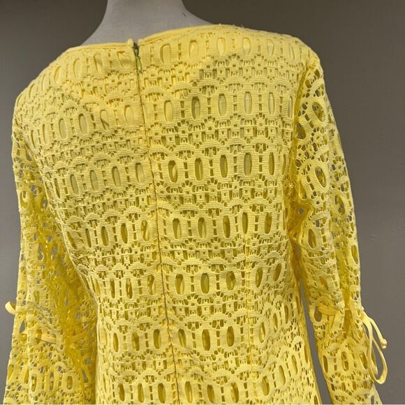 Elegant Yellow Lace Dress - Picture 6 of 13